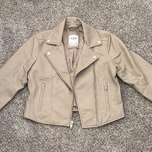 Abercrombie & Fitch Women's Beige Vegan Leather Jacket